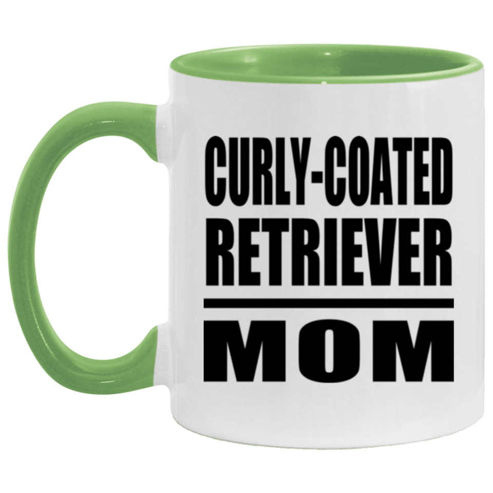 Curly-Coated Retriever Mom - 11oz Accent Mug Green