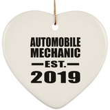 Automobile Mechanic Established EST. 2019 - Heart Ornament
