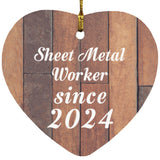 Sheet Metal Worker Since 2024 - Heart Ornament E