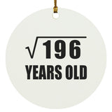 14th Birthday Square Root of 196 Years Old - Circle Ornament