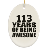 113th Birthday 113 Years Of Being Awesome - Oval Ornament