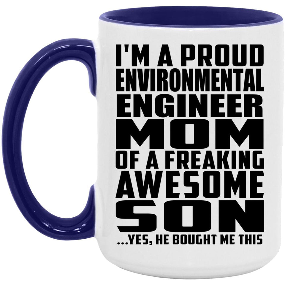 Proud Environmental Engineer Mom Of Awesome Son - 15oz Accent Mug Purple