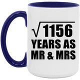 34th Anniversary Square Root of 1156 Years As Mr & Mrs - 15oz Accent Mug Purple