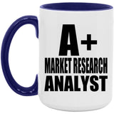 A+ Market Research Analyst - 15oz Accent Mug Purple