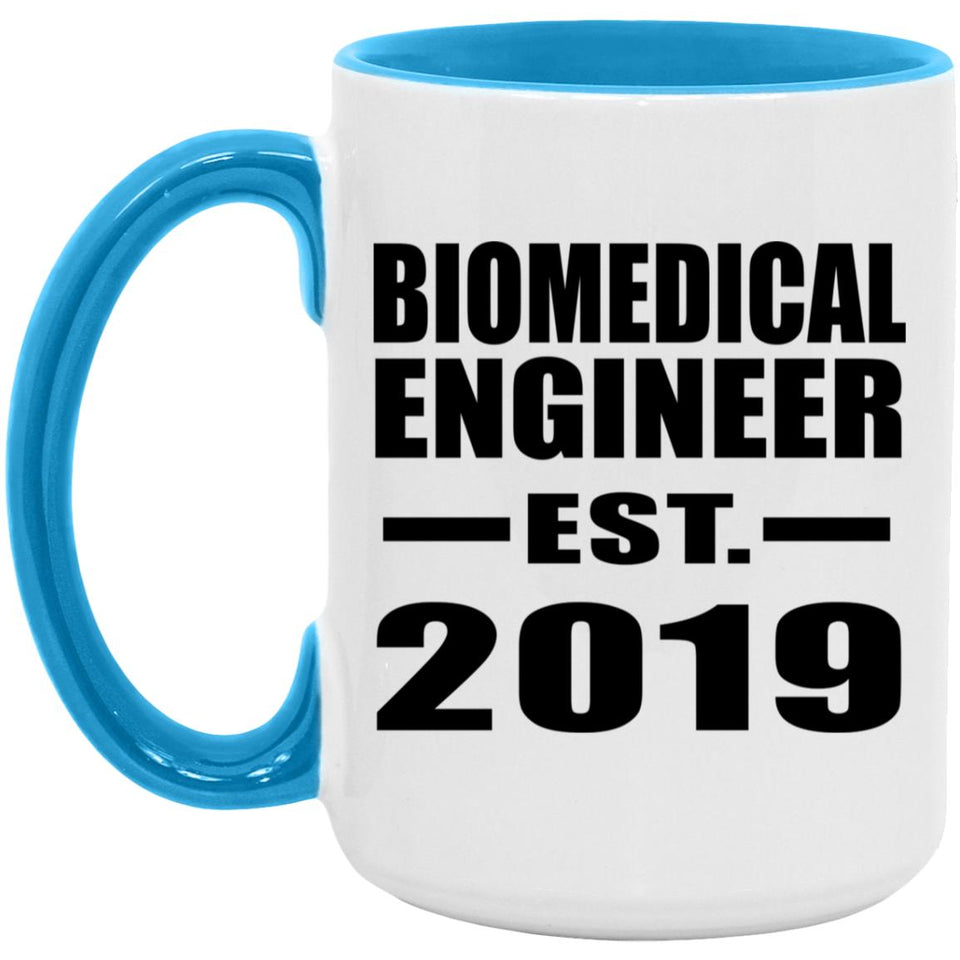 Biomedical Engineer Established EST. 2019 - 15oz Accent Mug Blue