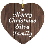 Merry Christmas Silva Family - Heart Ornament D