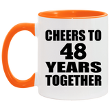 48th Anniversary Cheers To 48 Years Together - 11oz Accent Mug Orange