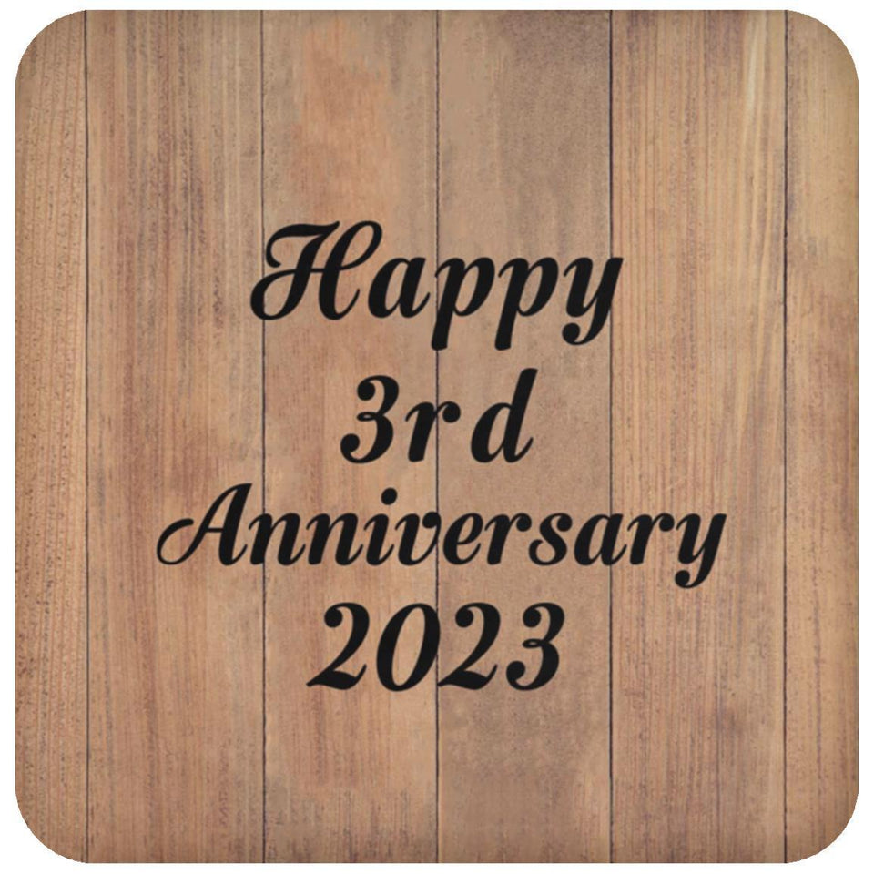 Happy 3rd Anniversary 2023 - Drink Coaster C