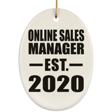 Online Sales Manager Established EST. 2020 - Oval Ornament