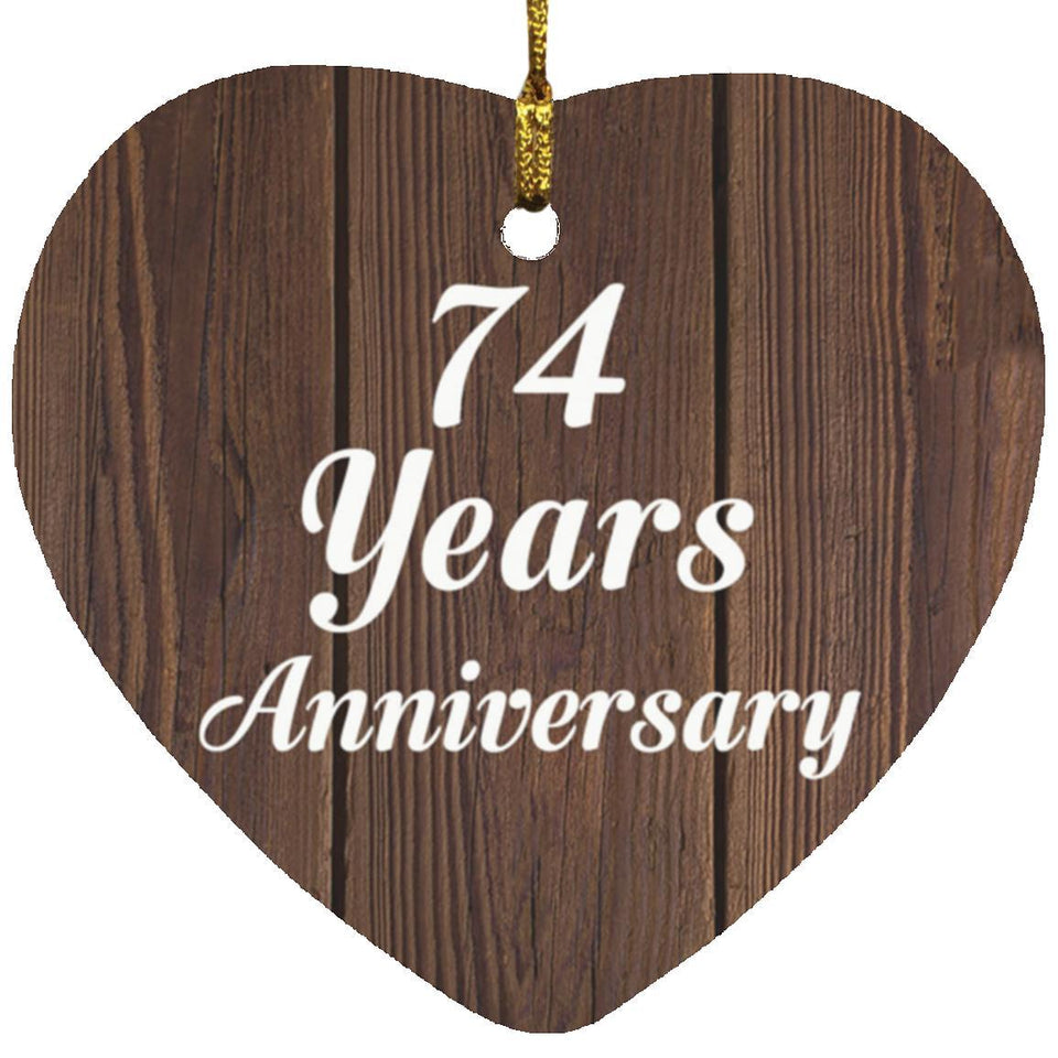 74th Anniversary 74 Years Anniversary - Heart Ornament D