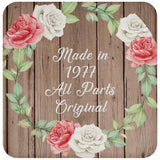 47th Birthday Made In 1977 All Parts Original - Drink Coaster B