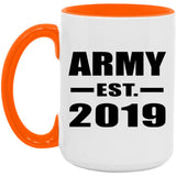 Army Established EST. 2019 - 15oz Accent Mug Orange