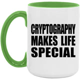 Cryptography Makes Life Special - 15oz Accent Mug Green