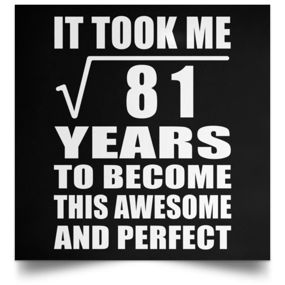 9th Birthday Took Square Root of 81 Years To Awesome - Poster Square