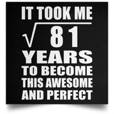 9th Birthday Took Square Root of 81 Years To Awesome - Poster Square
