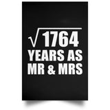 42nd Anniversary Square Root of 1764 Years As Mr & Mrs - Poster Portrait