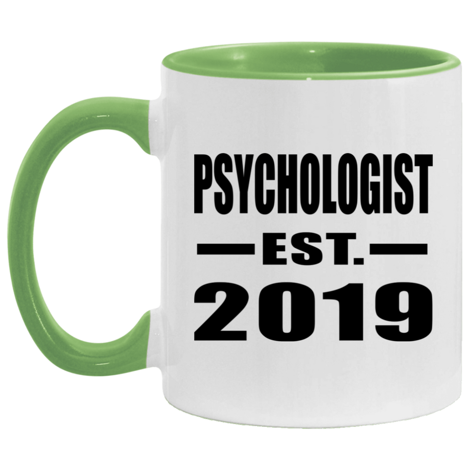 Psychologist Established EST. 2019 - 11oz Accent Mug Green