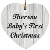Theresa Baby's First Christmas - Heart Ornament F
