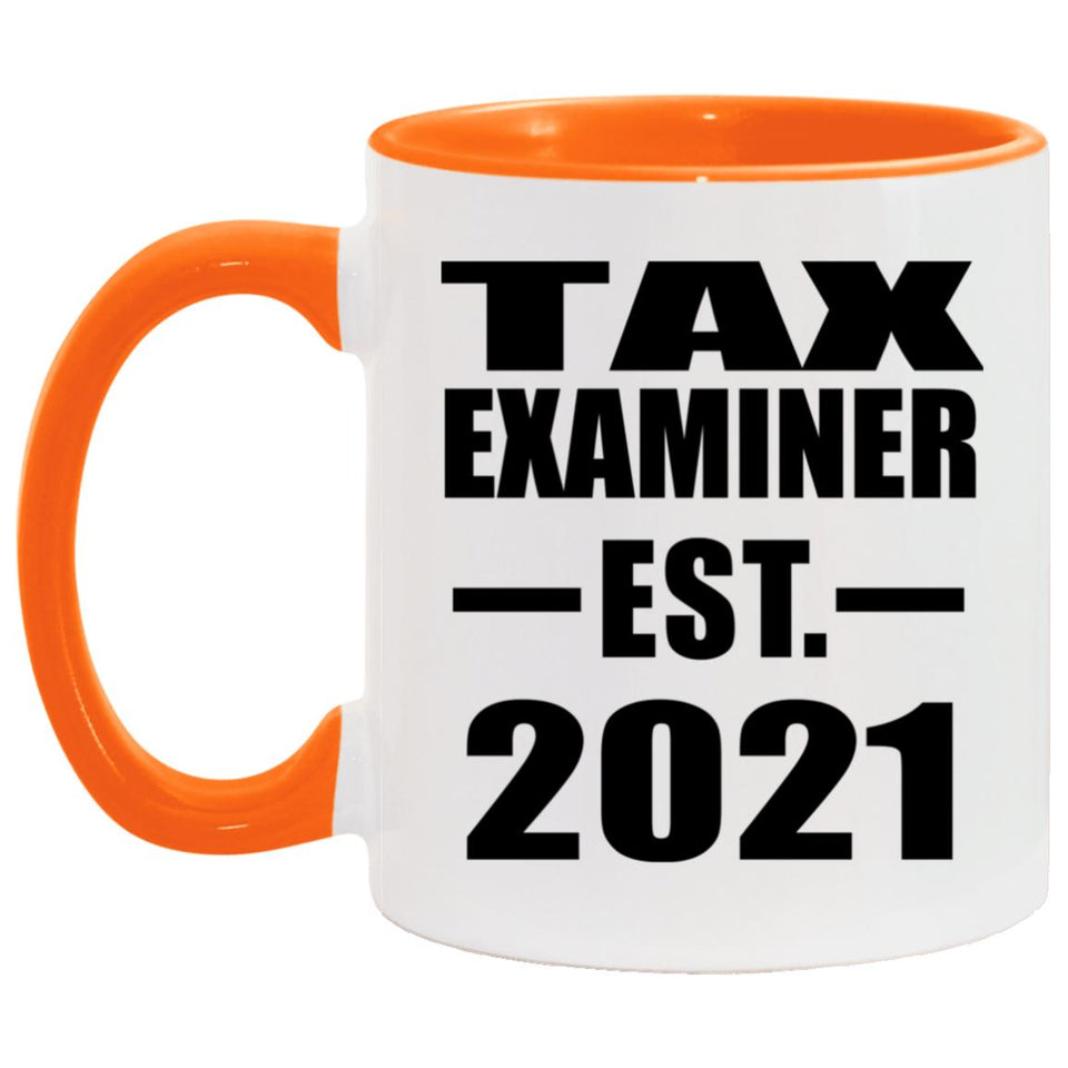 Tax Examiner Established EST. 2021 - 11oz Accent Mug Orange