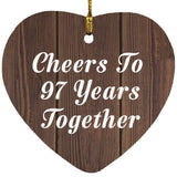 97th Anniversary Cheers To 97 Years Together - Heart Ornament D
