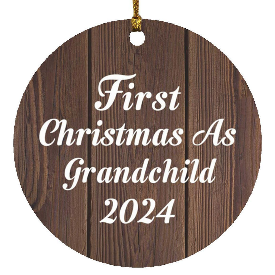 First Christmas As Grandchild 2024 - Circle Ornament D