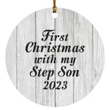 First Christmas With My Step Son 2023 - Circle Ornament F