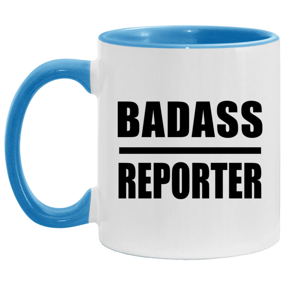 Badass Reporter - 11oz Accent Mug Blue