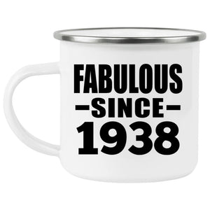 86th Birthday Fabulous Since 1938 - 12oz Camping Mug