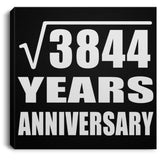 62nd Anniversary Square Root of 3844 Years Anniversary - Canvas Square