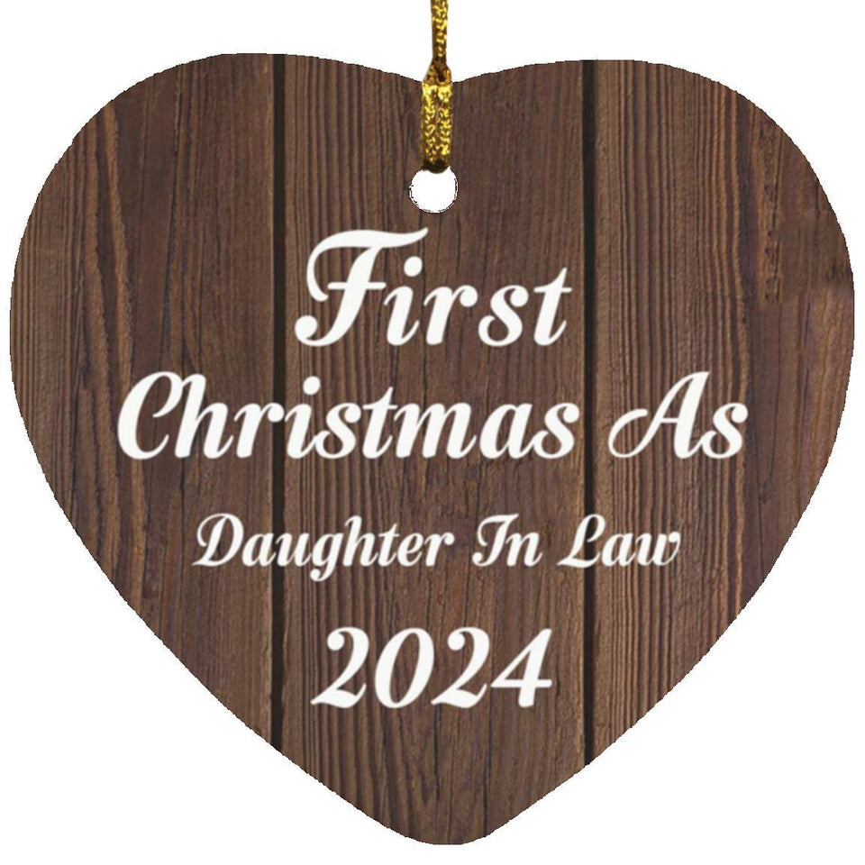 First Christmas As Daughter In Law 2024 - Heart Ornament D
