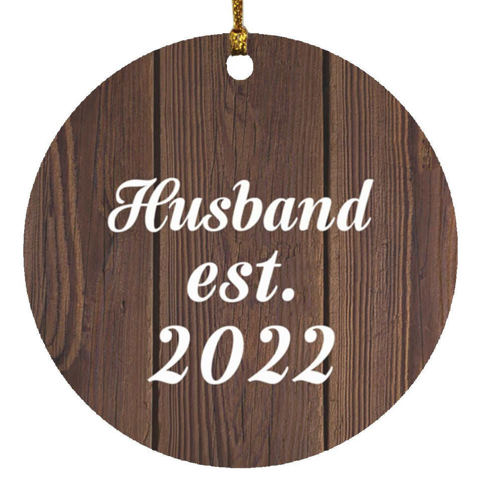 Husband Established EST. 2022 - Circle Ornament D