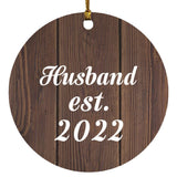 Husband Established EST. 2022 - Circle Ornament D