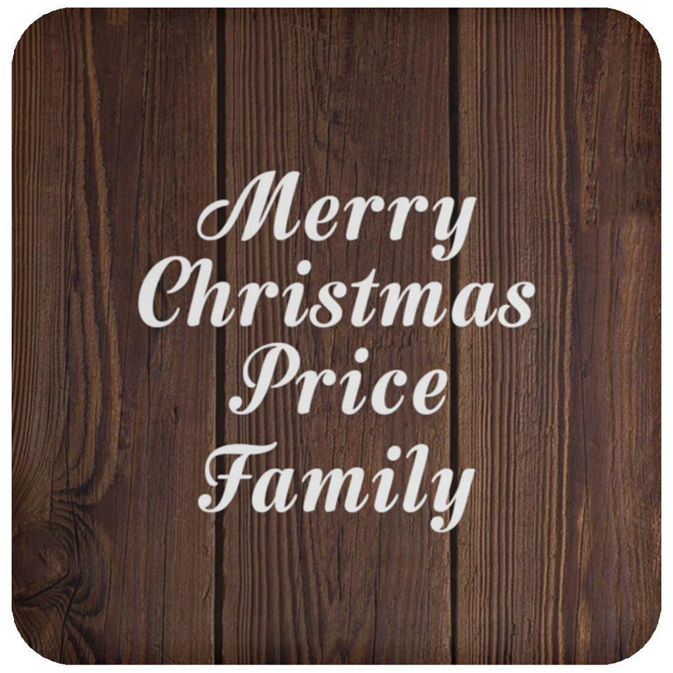 Merry Christmas Price Family - Drink Coaster D