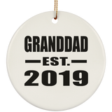 Granddad Established EST. 2019 - Circle Ornament