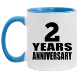 2nd Anniversary 2 Years - 11oz Accent Mug Blue