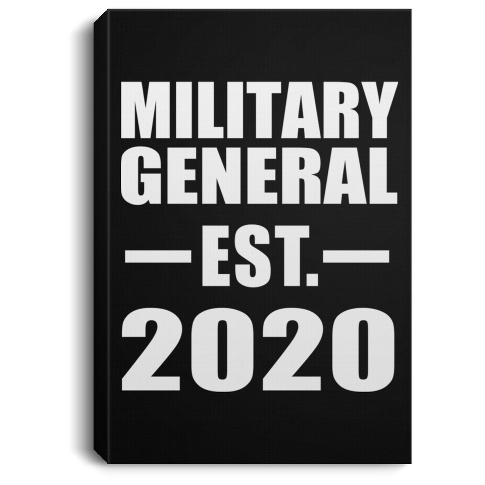 Military General Established EST. 2020 - Canvas Portrait
