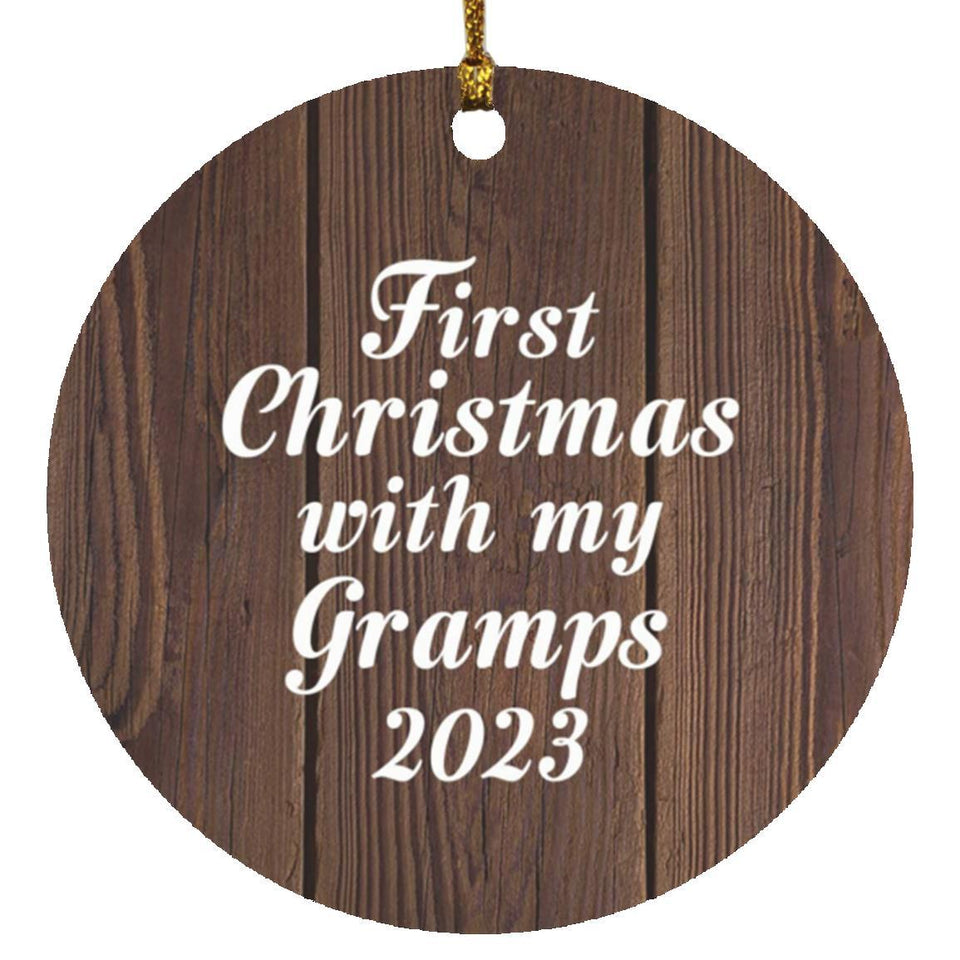 First Christmas With My Gramps 2023 - Circle Ornament D