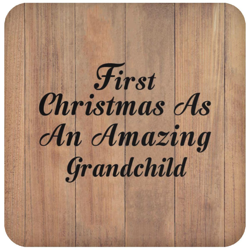 First Christmas As An Amazing Grandchild - Drink Coaster C