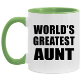 World's Greatest Aunt - 11oz Accent Mug Green