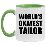 World's Okayest Tailor - 11oz Accent Mug Green