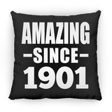 123rd Birthday Amazing Since 1901 - Throw Pillow Black