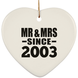 21st Anniversary Mr & Mrs Since 2003 - Heart Ornament