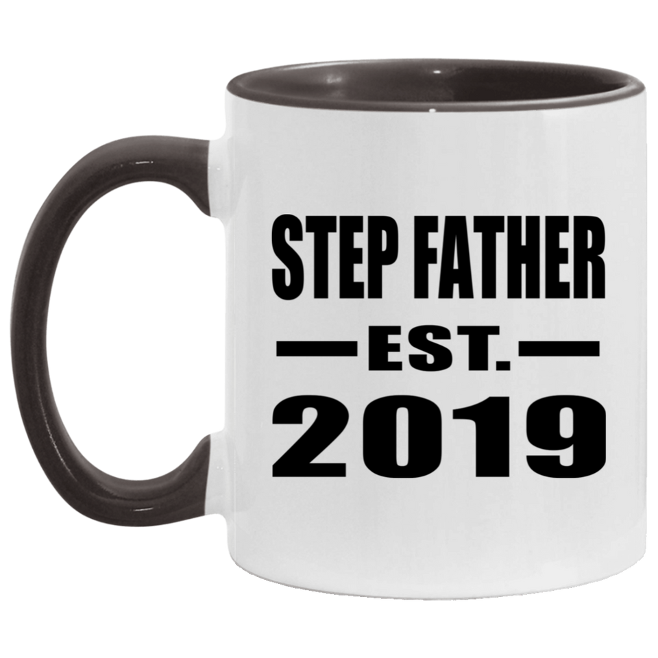 Step Father Established EST. 2019 - 11oz Accent Mug Black