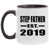 Step Father Established EST. 2019 - 11oz Accent Mug Black