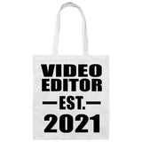 Video Editor Established EST. 2021 - Tote Bag White