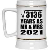 56th Anniversary Square Root of 3136 Years As Mr & Mrs 2021 - Beer Stein