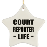 Court Reporter Life - Star Ornament