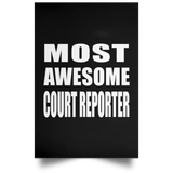 Most Awesome Court Reporter - Poster Portrait