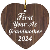 First Year As Grandmother 2024 - Heart Ornament D