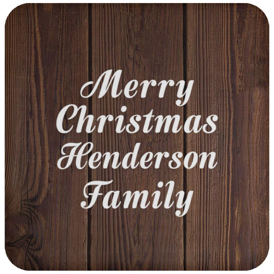 Merry Christmas Henderson Family - Drink Coaster D